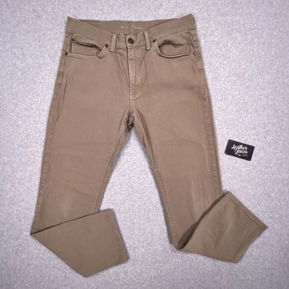Mott & Bow Jeans Mens 33 x 30 (32 x 29) Mercer Green Slim Straight Denim Stretch